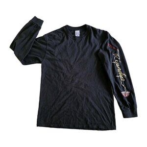 Ripndip T Shirt Men M Black Graphic Print LS Cotton Streetwear Y2K Skater Hippie